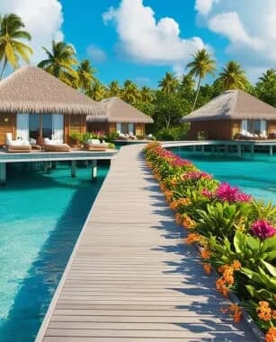 Tropical resort and turquoise water