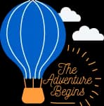 Decorative hot air balloon with The Adventure Begins